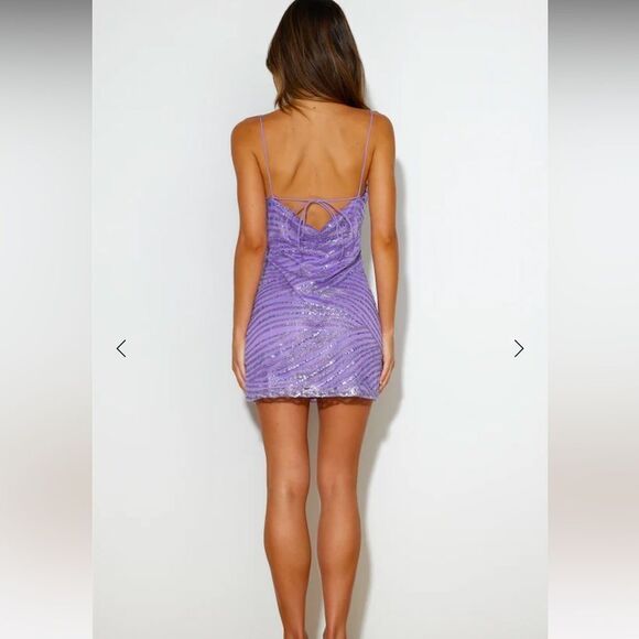 NWT Hello Molly Shimmering Star Sequin Mini Dress Purple  Sz XS Sleeveless - Picture 6 of 16